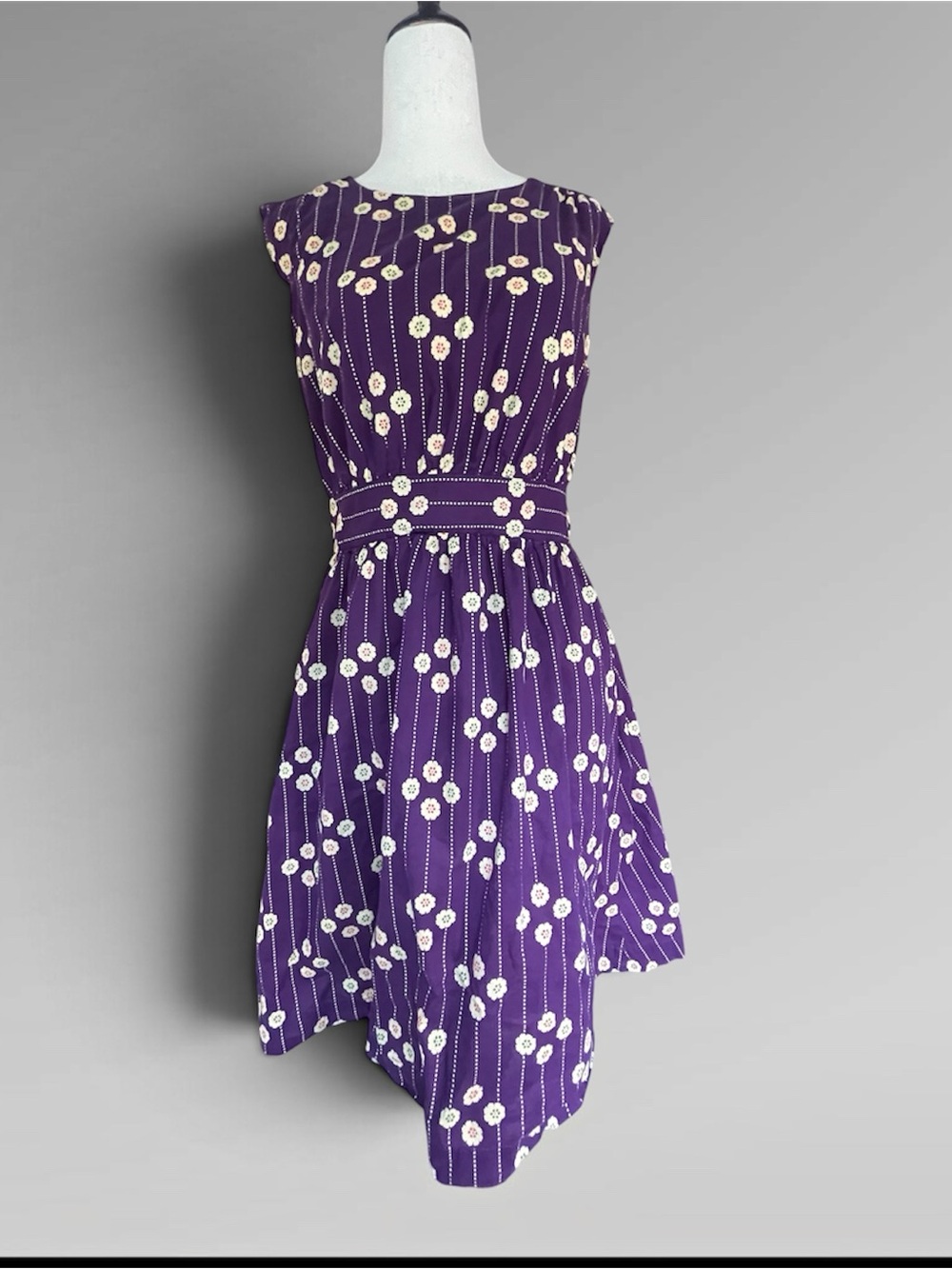 Emily & Fin 100% Cotton Fit & Flare Floral Dress Pockets Retro